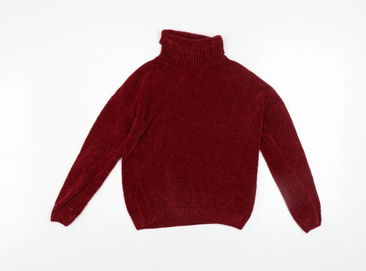 Papaya Women Red Roll Neck Pullover Jumper Size S 100% Polyester