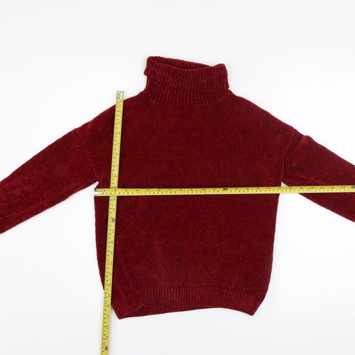 Papaya Women Red Roll Neck Pullover Jumper Size S 100% Polyester