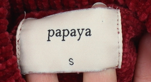 Papaya Women Red Roll Neck Pullover Jumper Size S 100% Polyester