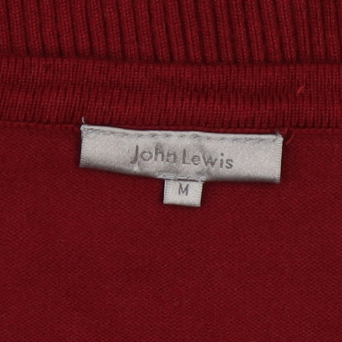 John Lewis Women Red Beaded Long Sleeve Pullover Sweater Size M