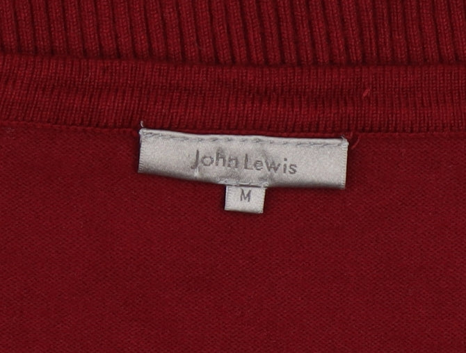John Lewis Women Red Beaded Long Sleeve Pullover Sweater Size M