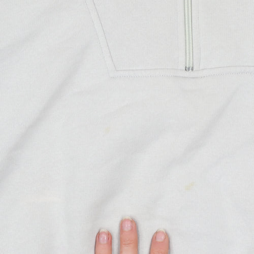 Urban Outfitters Women Beige Pink 1/4 Zip Cropped Sweatshirt M Cotton