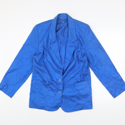 Marks and Spencer Women’s Blue Cotton Blazer Size 10 Long Sleeve