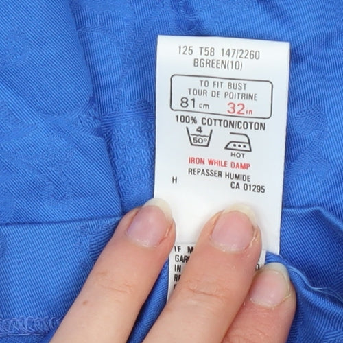 Marks and Spencer Women’s Blue Cotton Blazer Size 10 Long Sleeve
