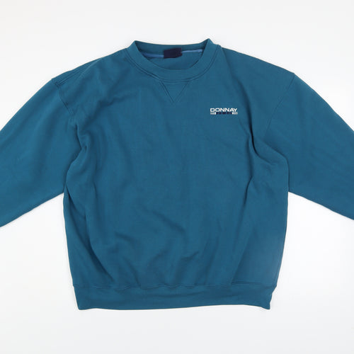 Donnay Mens Blue 2XL Pullover Sweatshirt Crew Neck Logo Vintage