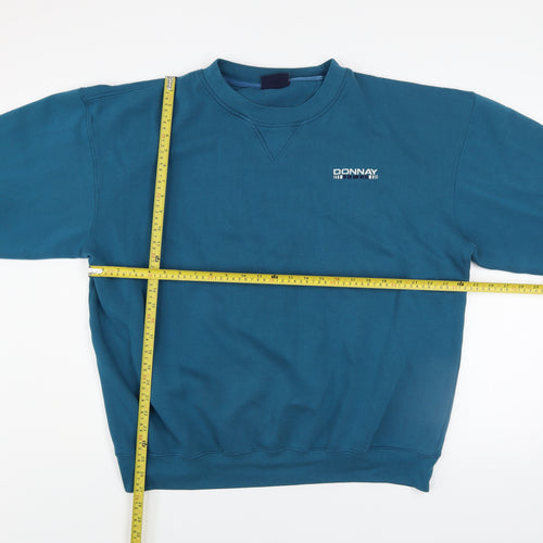Donnay Mens Blue 2XL Pullover Sweatshirt Crew Neck Logo Vintage