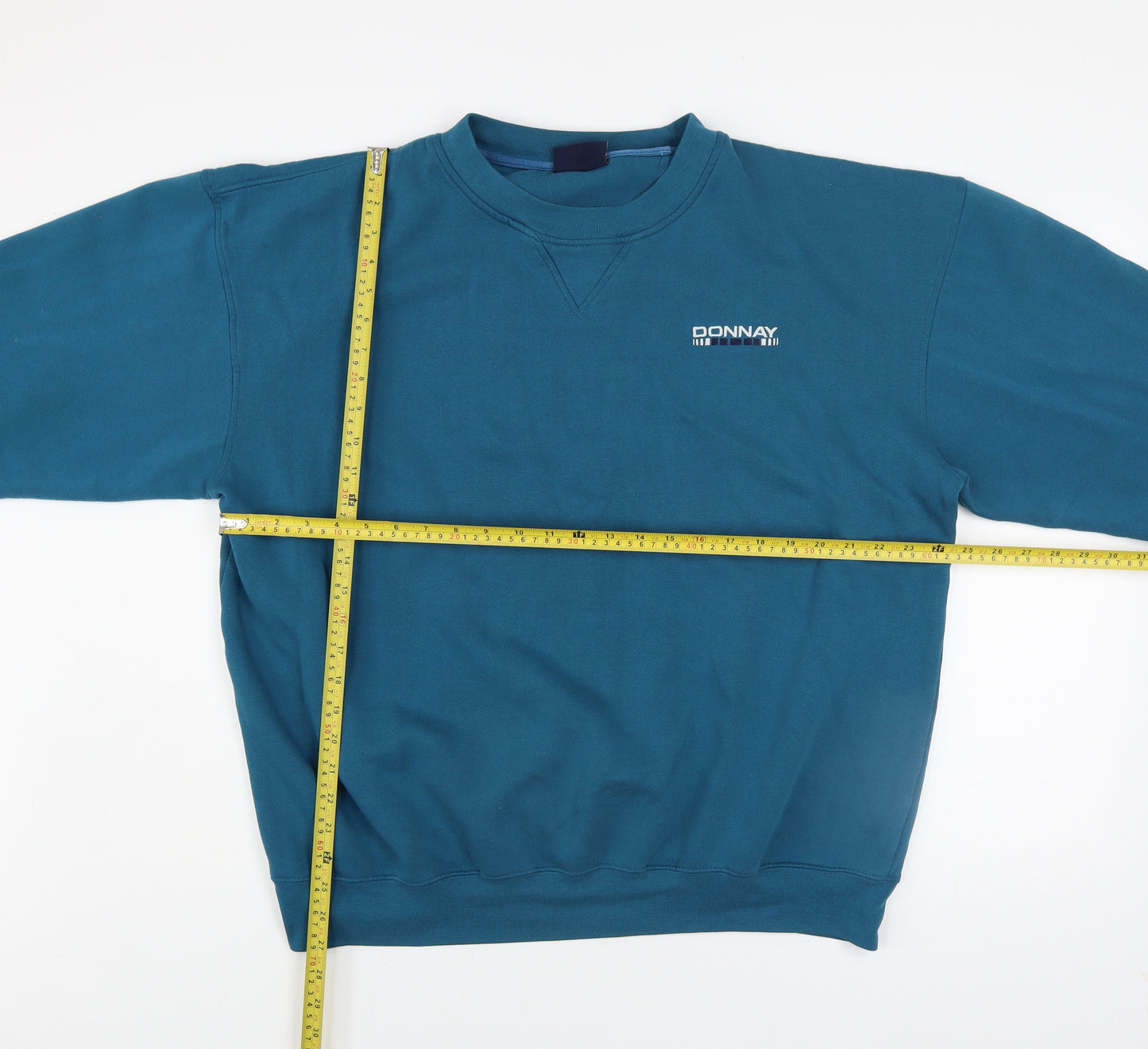 Donnay Mens Blue 2XL Pullover Sweatshirt Crew Neck Logo Vintage