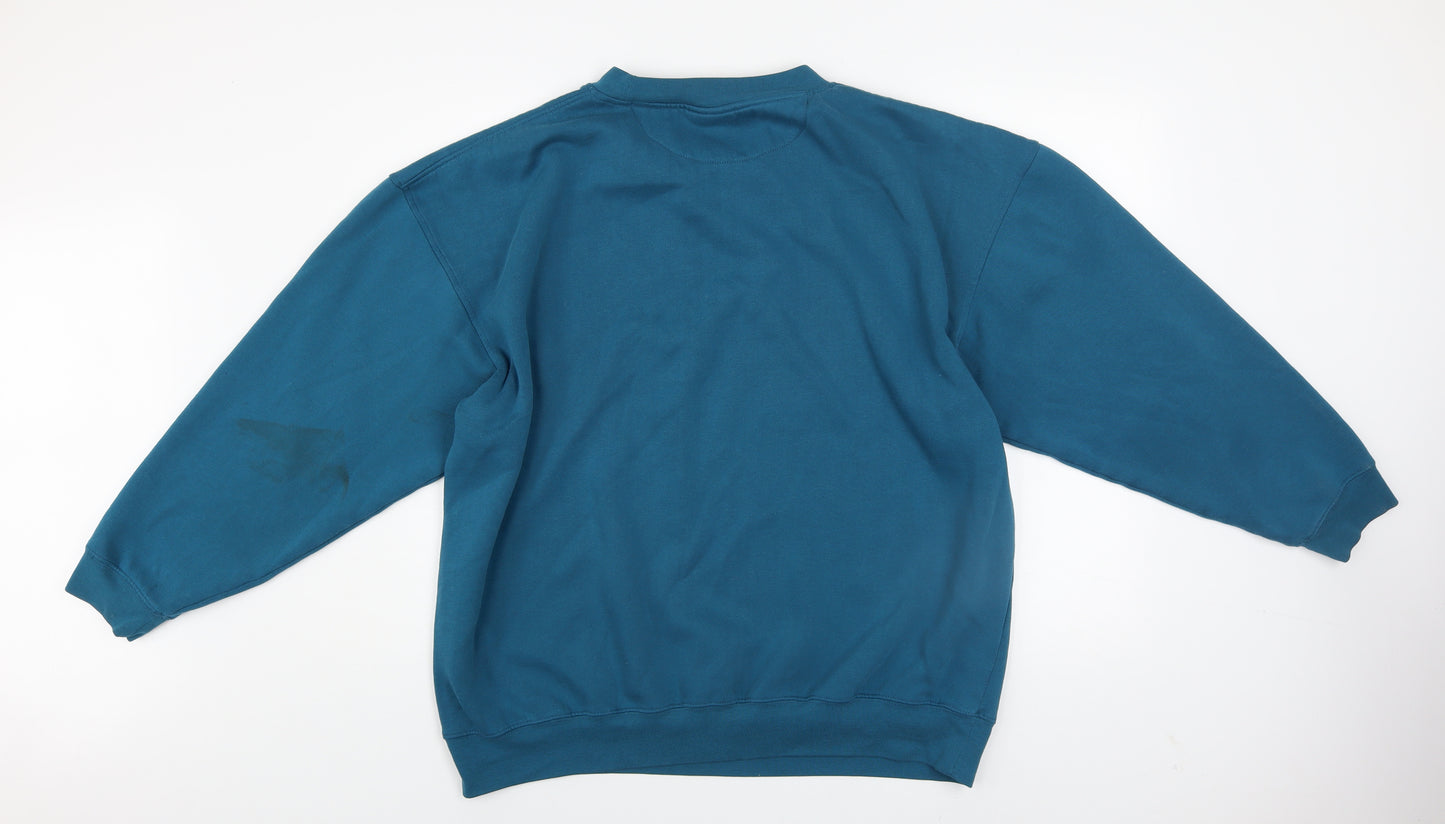 Donnay Mens Blue 2XL Pullover Sweatshirt Crew Neck Logo Vintage