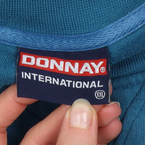 Donnay Mens Blue 2XL Pullover Sweatshirt Crew Neck Logo Vintage
