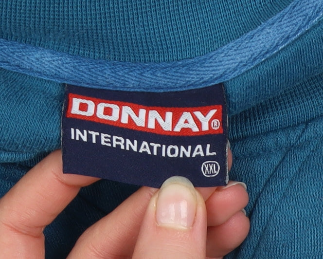 Donnay Mens Blue 2XL Pullover Sweatshirt Crew Neck Logo Vintage