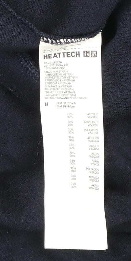 Uniqlo Men’s Blue Heattech Pullover Sweatshirt M Long Sleeve