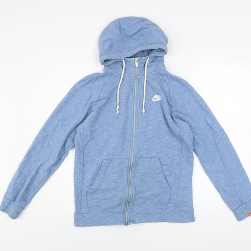 Nike Men Blue Small Full Zip Hooded Track Jacket 100% Cotton