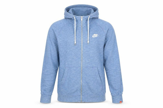 Front view of Nike Men Blue Small Full Zip Hooded Track Jacket 100% Cotton