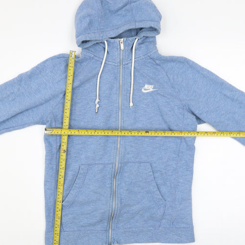 Nike Men Blue Small Full Zip Hooded Track Jacket 100% Cotton