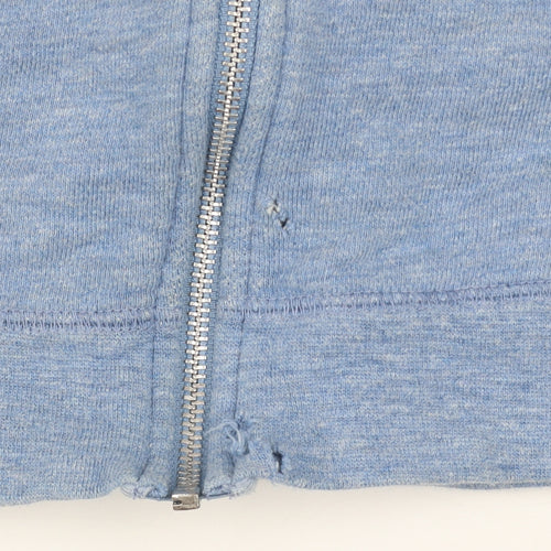 Nike Men Blue Small Full Zip Hooded Track Jacket 100% Cotton