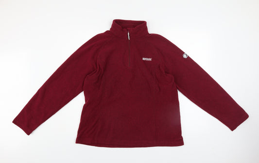Regatta Womens Burgundy Fleece Sweatshirt UK 16 Half Zip Outdoor Top