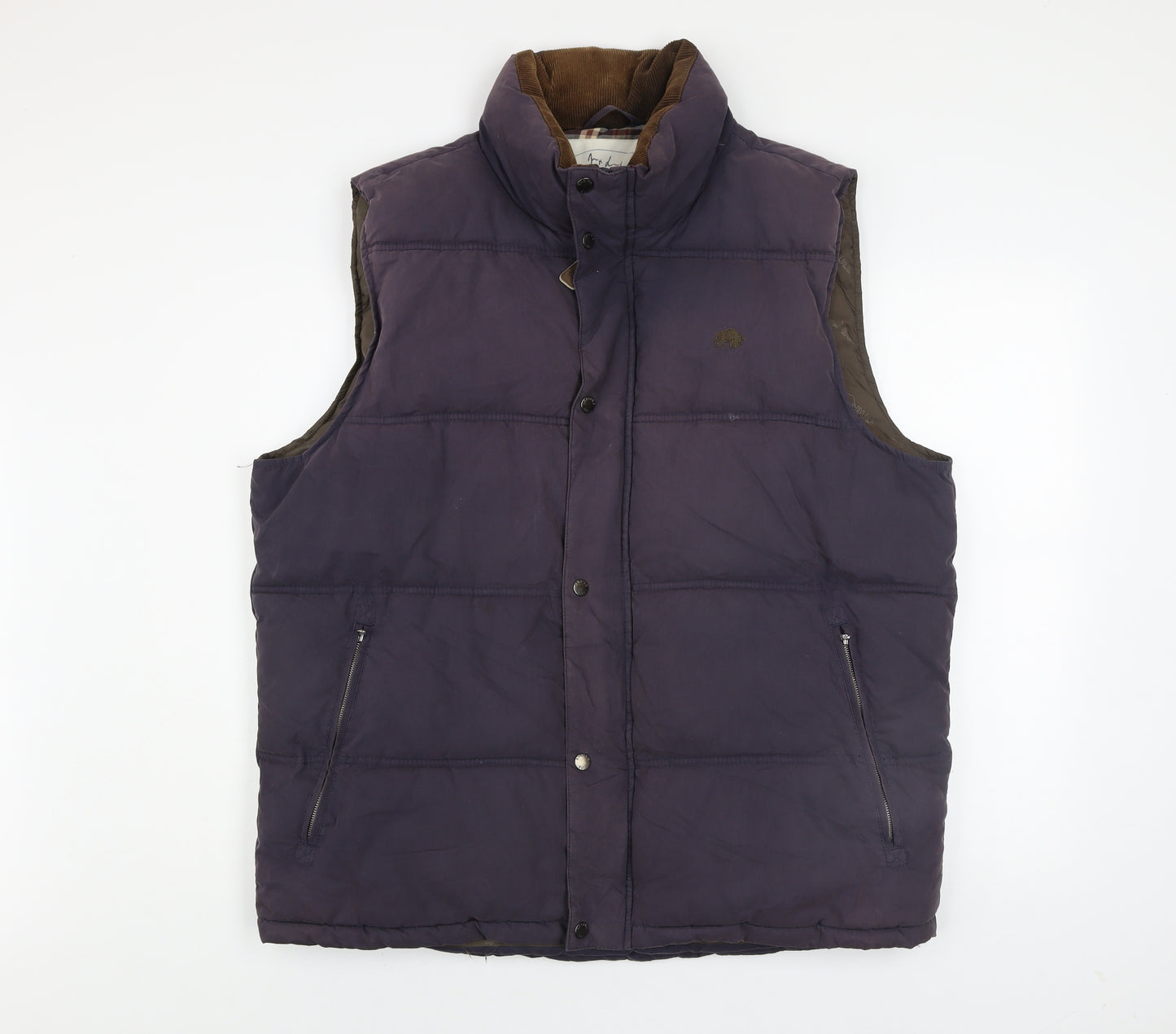 Raging Bull Men's Brown 2XL Padded Bodywarmer Vest Zip Pockets Casual