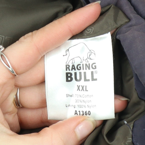 Raging Bull Men's Brown 2XL Padded Bodywarmer Vest Zip Pockets Casual