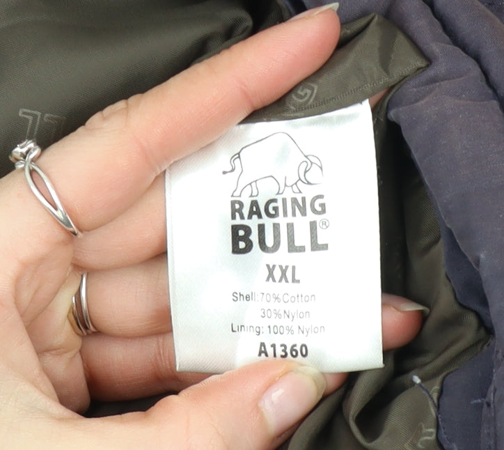 Raging Bull Men's Brown 2XL Padded Bodywarmer Vest Zip Pockets Casual