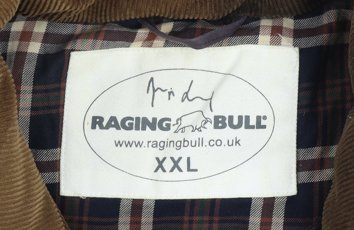 Raging Bull Men's Brown 2XL Padded Bodywarmer Vest Zip Pockets Casual