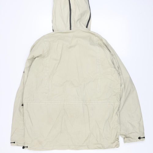 Firetrap Men’s Beige Anorak Hooded Jacket L Cotton Waterproof