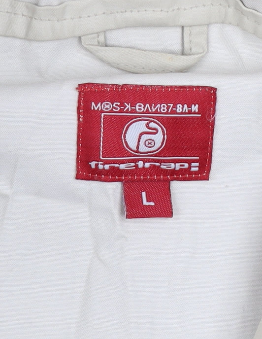 Firetrap Men’s Beige Anorak Hooded Jacket L Cotton Waterproof
