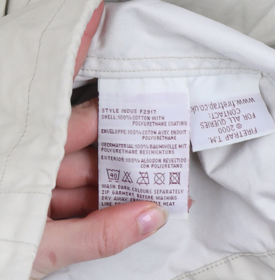 Firetrap Men’s Beige Anorak Hooded Jacket L Cotton Waterproof