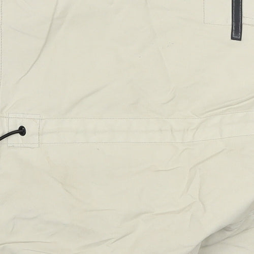 Firetrap Men’s Beige Anorak Hooded Jacket L Cotton Waterproof