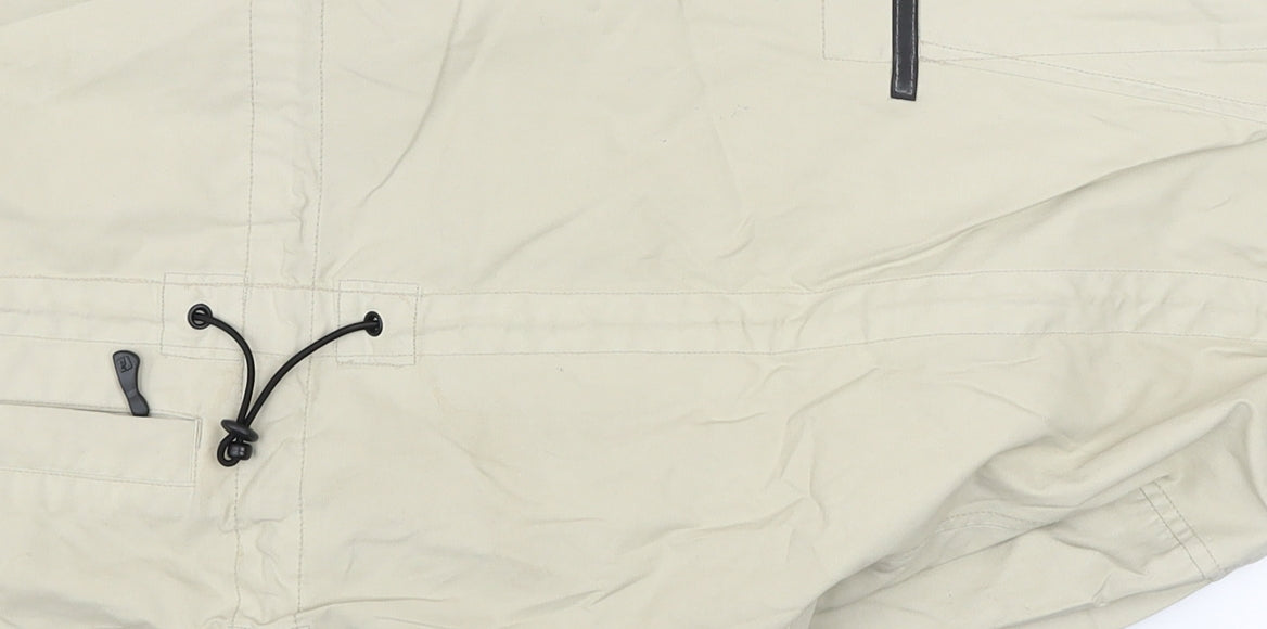 Firetrap Men’s Beige Anorak Hooded Jacket L Cotton Waterproof