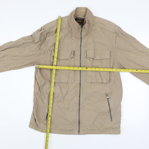 Next Men's Beige Cotton Mid-Length Full Zip Casual Jacket L