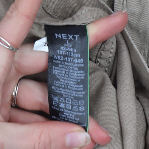 Next Men's Beige Cotton Mid-Length Full Zip Casual Jacket L