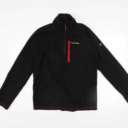 Craghoppers Men's Black Fleece 1/4 Zip Pullover Sweatshirt S