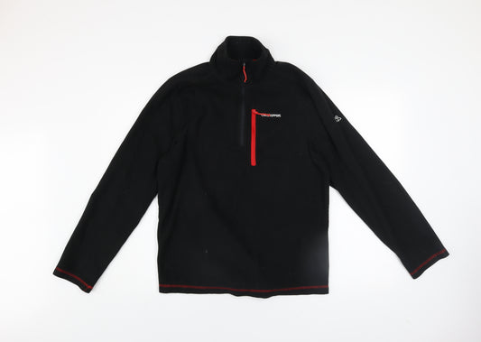 Craghoppers Men's Black Fleece 1/4 Zip Pullover Sweatshirt S