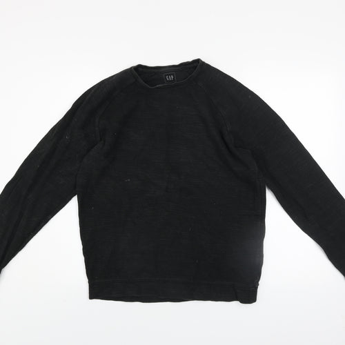 GAP Men's Black Cotton Crew Neck Pullover Sweatshirt XS