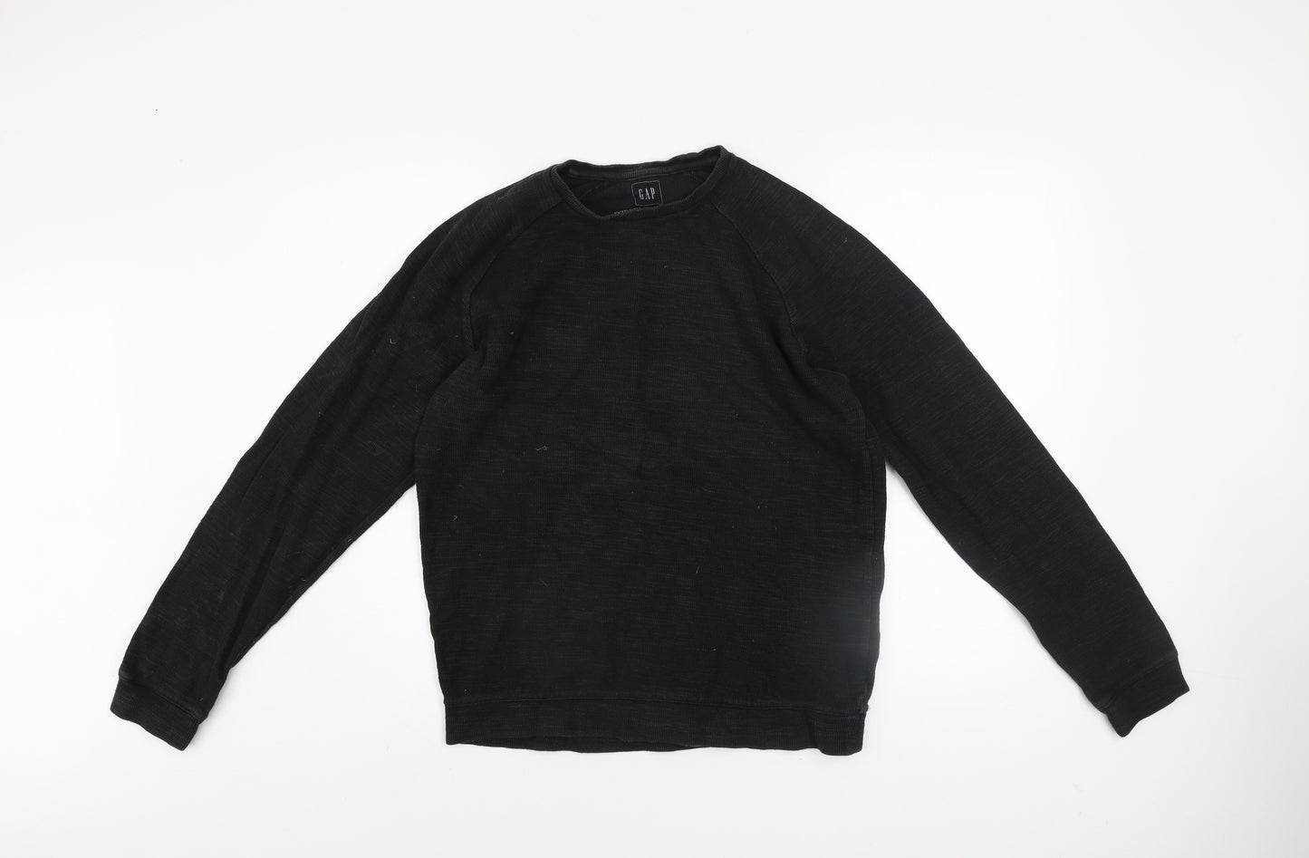 GAP Men's Black Cotton Crew Neck Pullover Sweatshirt XS