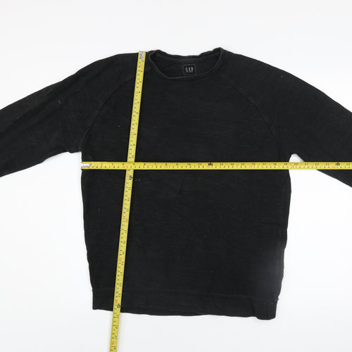 GAP Men's Black Cotton Crew Neck Pullover Sweatshirt XS