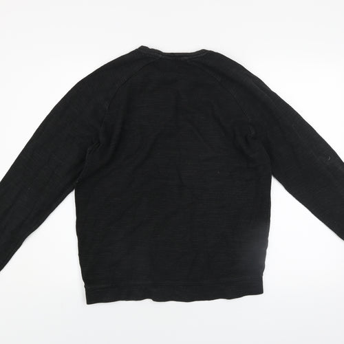 GAP Men's Black Cotton Crew Neck Pullover Sweatshirt XS