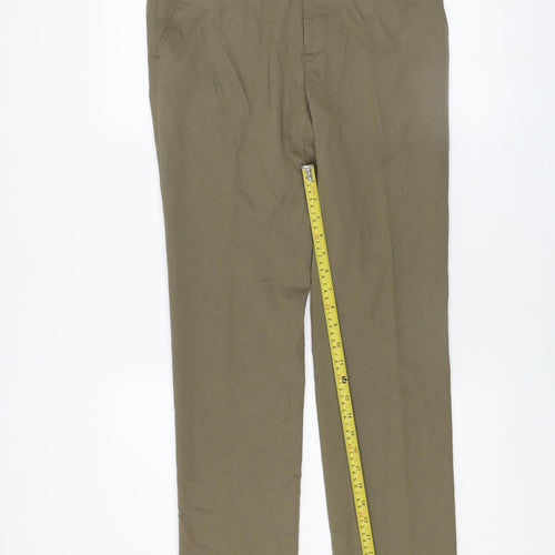 Next Men's Brown Chino Trousers 30W 33L Regular Fit Business Casual