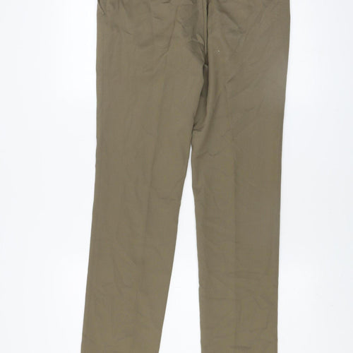 Next Men's Brown Chino Trousers 30W 33L Regular Fit Business Casual