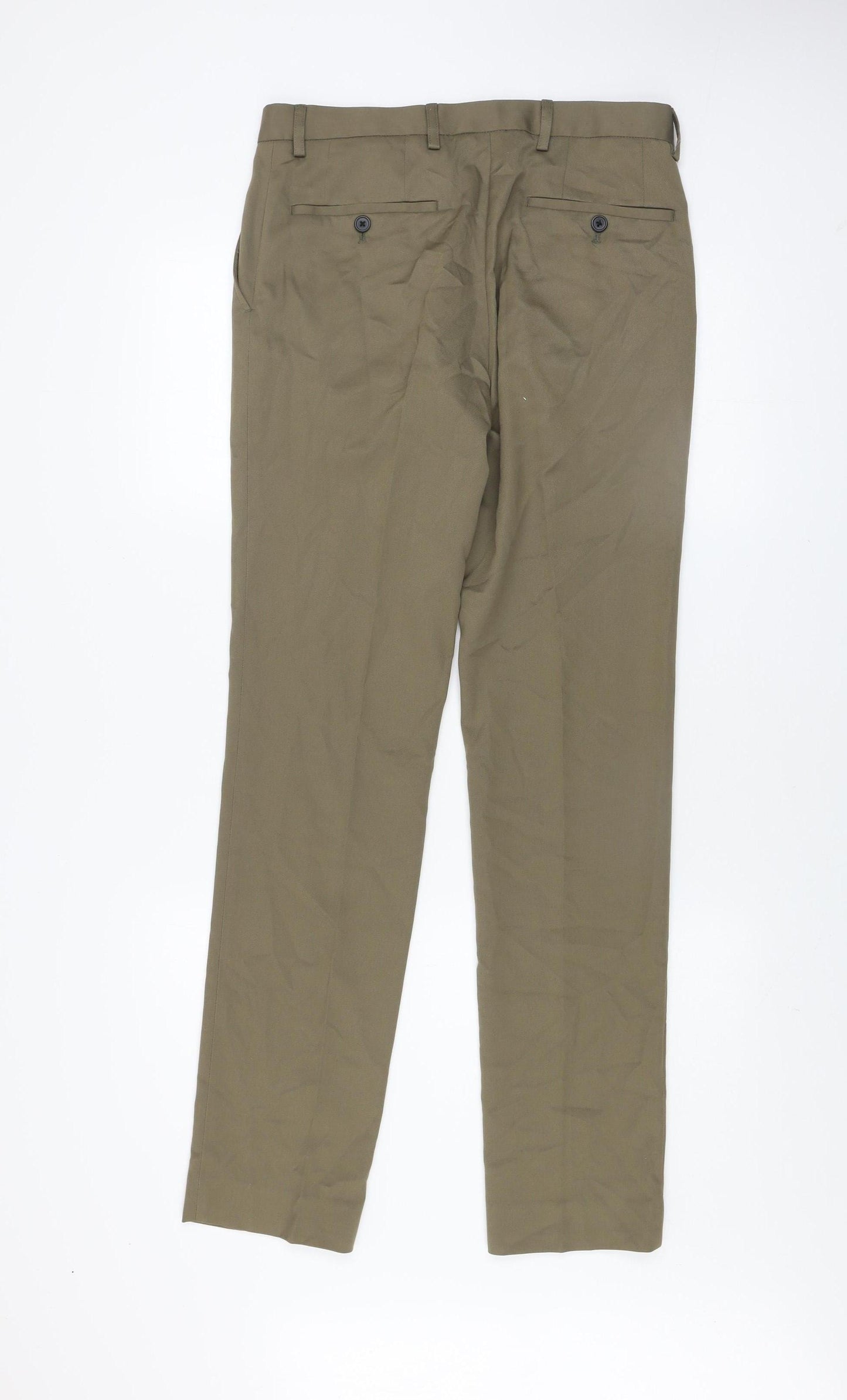 Next Men's Brown Chino Trousers 30W 33L Regular Fit Business Casual