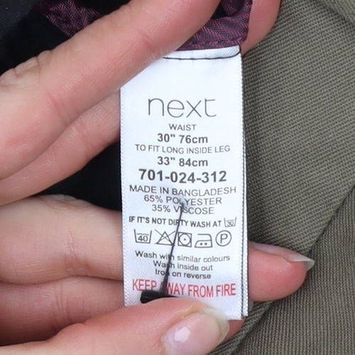 Next Men's Brown Chino Trousers 30W 33L Regular Fit Business Casual