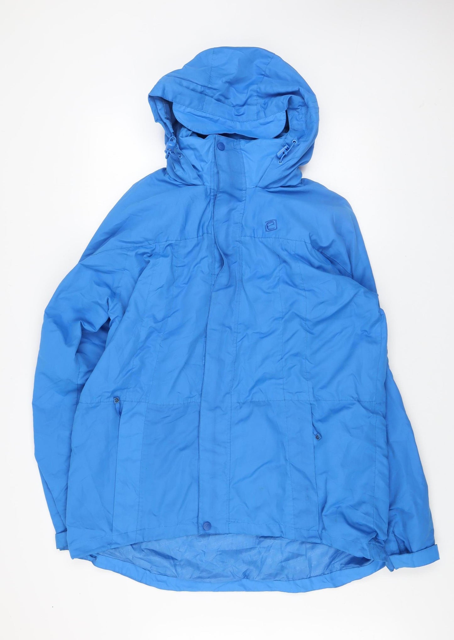 Mountain Essentials Men's Blue Waterproof Hooded Rain Jacket Size L