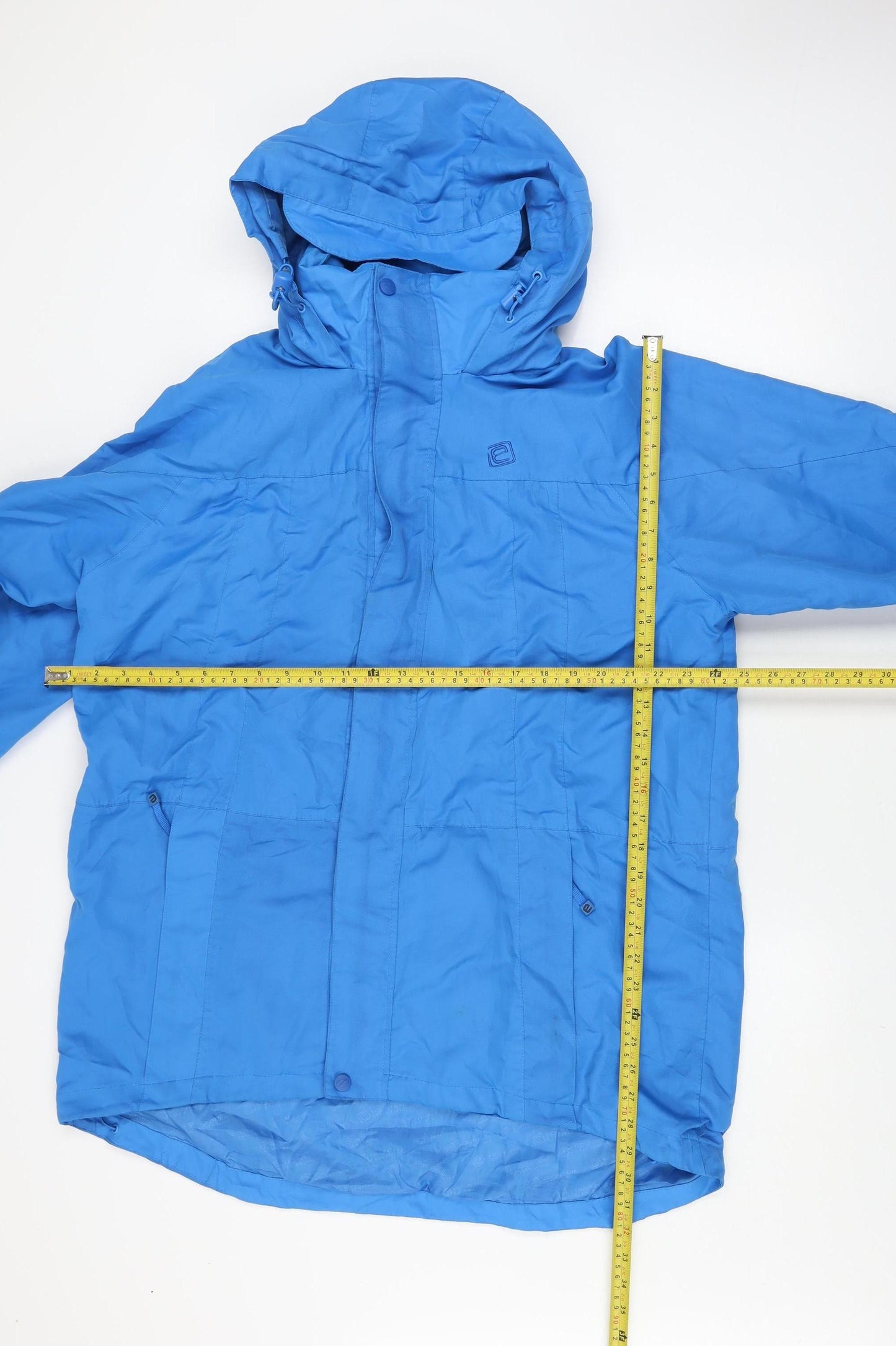 Mountain Essentials Men's Blue Waterproof Hooded Rain Jacket Size L