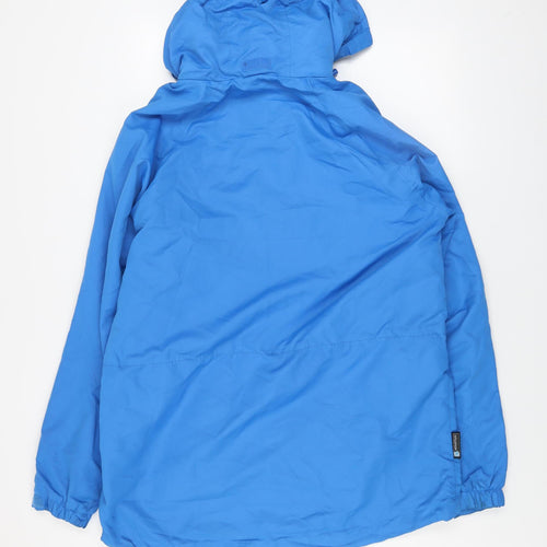 Mountain Essentials Men's Blue Waterproof Hooded Rain Jacket Size L