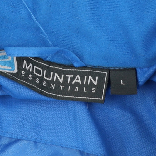 Mountain Essentials Men's Blue Waterproof Hooded Rain Jacket Size L