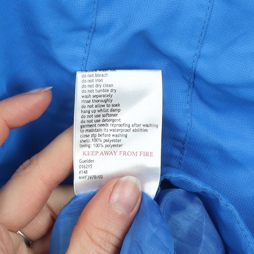 Mountain Essentials Men's Blue Waterproof Hooded Rain Jacket Size L