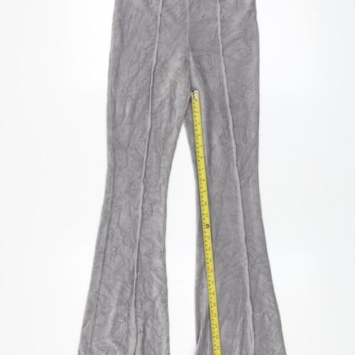 Topshop Women's Grey Ribbed Stretch Leggings Size 10