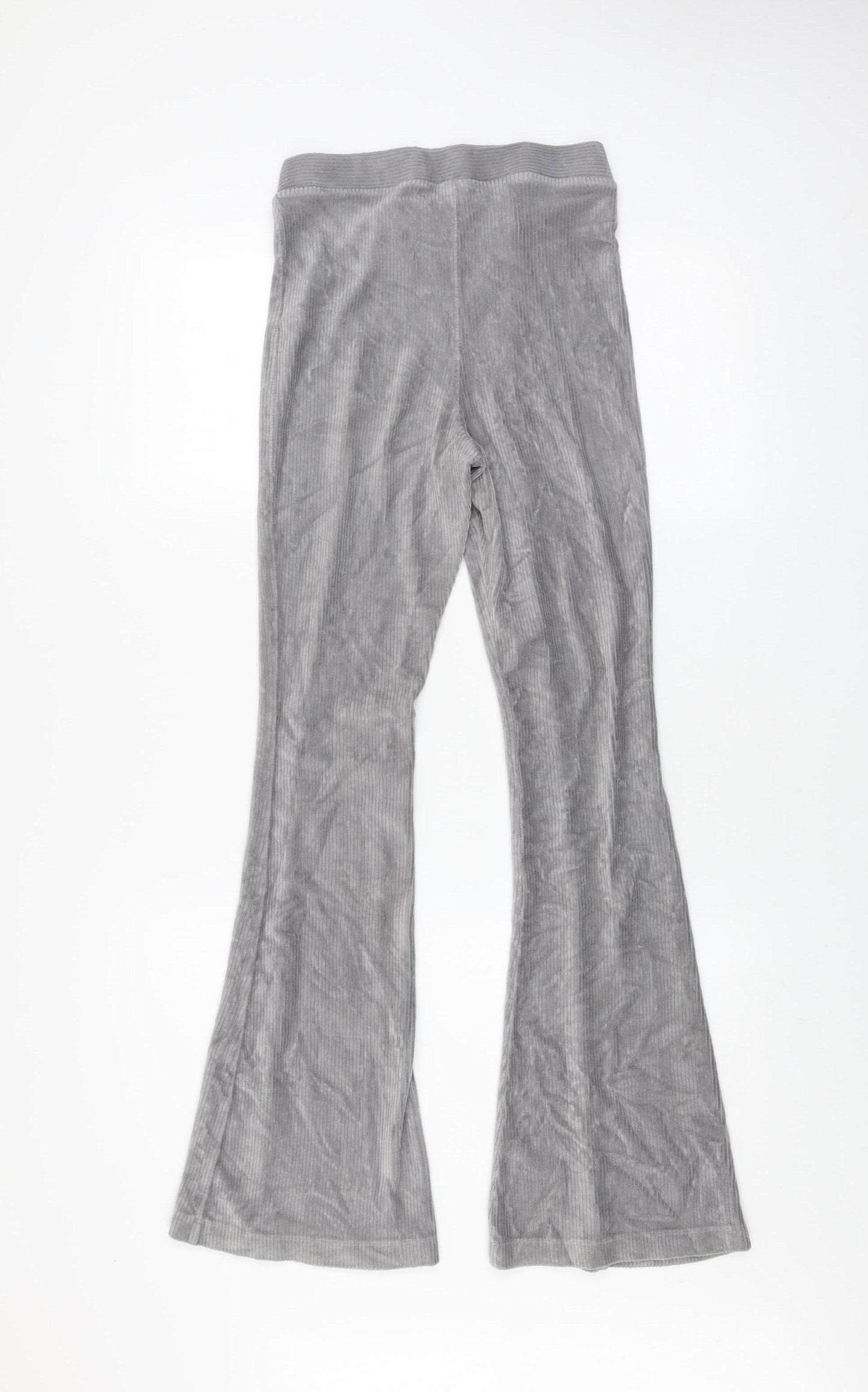 Topshop Women's Grey Ribbed Stretch Leggings Size 10