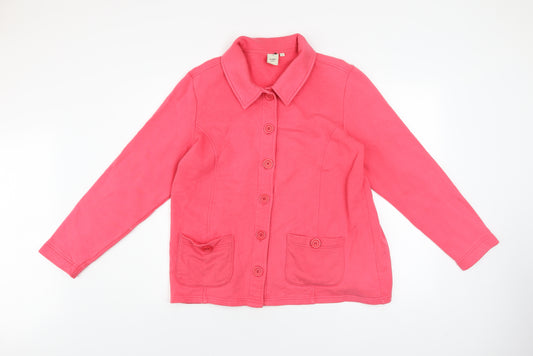 Cotton Traders Women’s Pink Coral Button-Up Jacket Size 18