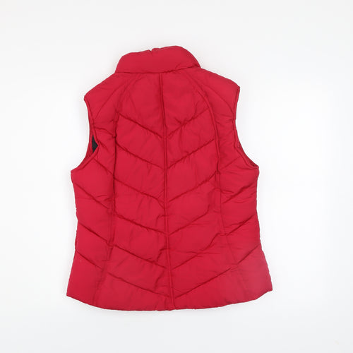 George Women Red Puffer Waistcoat Size 10 Casual Quilted Gilet